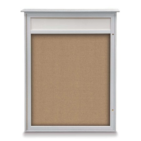 United Visual Products Double Door Enclosed Indoor Letterboard UV1141H-GOLD-BLUE